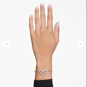 Swarovski Hyperbola Bangle Bracelet, Infinity Symbol Motif with Clear Crystals